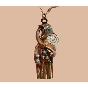 Vintage 12K Gold Moveable Intricate Pendant Necklace 14K GF Chain Pearl Accents